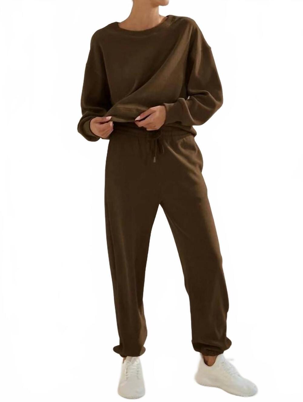 NEW YELETE corduroy lounge set in brown